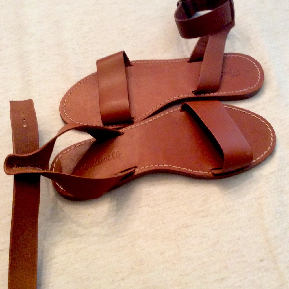 Madewell ankle strap sandals, brown, size 8, new without box